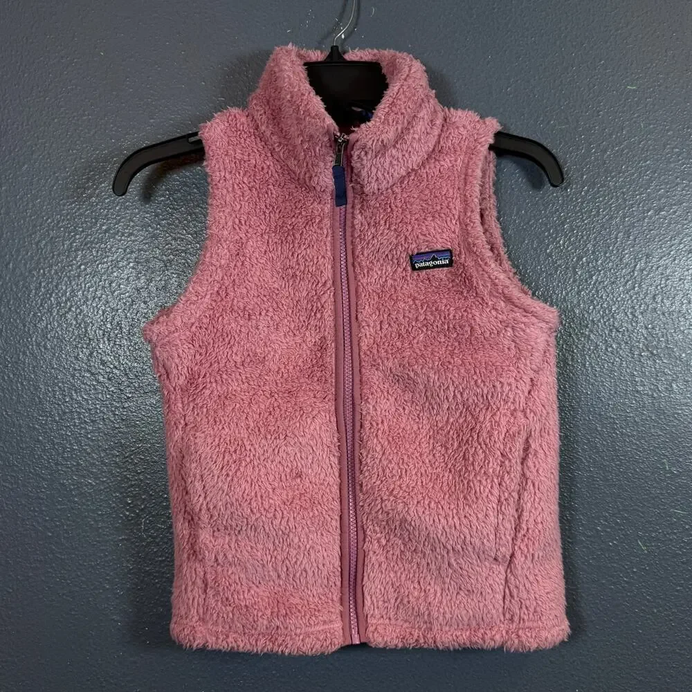 Patagonia M(10) young girl pink Los Gatos fleece vest zip outdoor hiking
